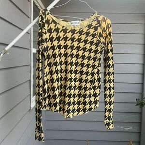 Wildfox houndstooth long sleeve shirt